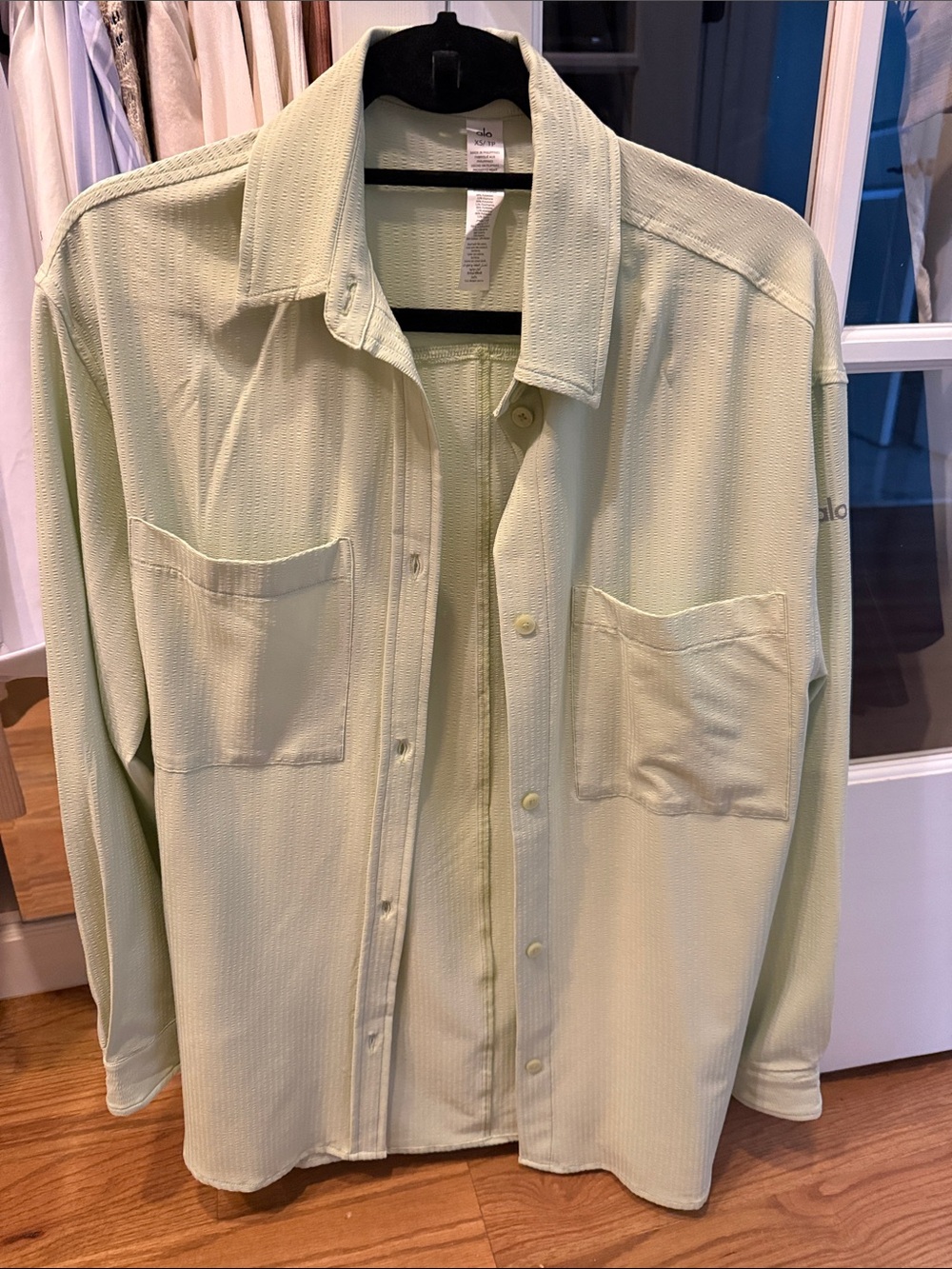 ALO Yoga Sage Green Button-Down Shirt Jacket